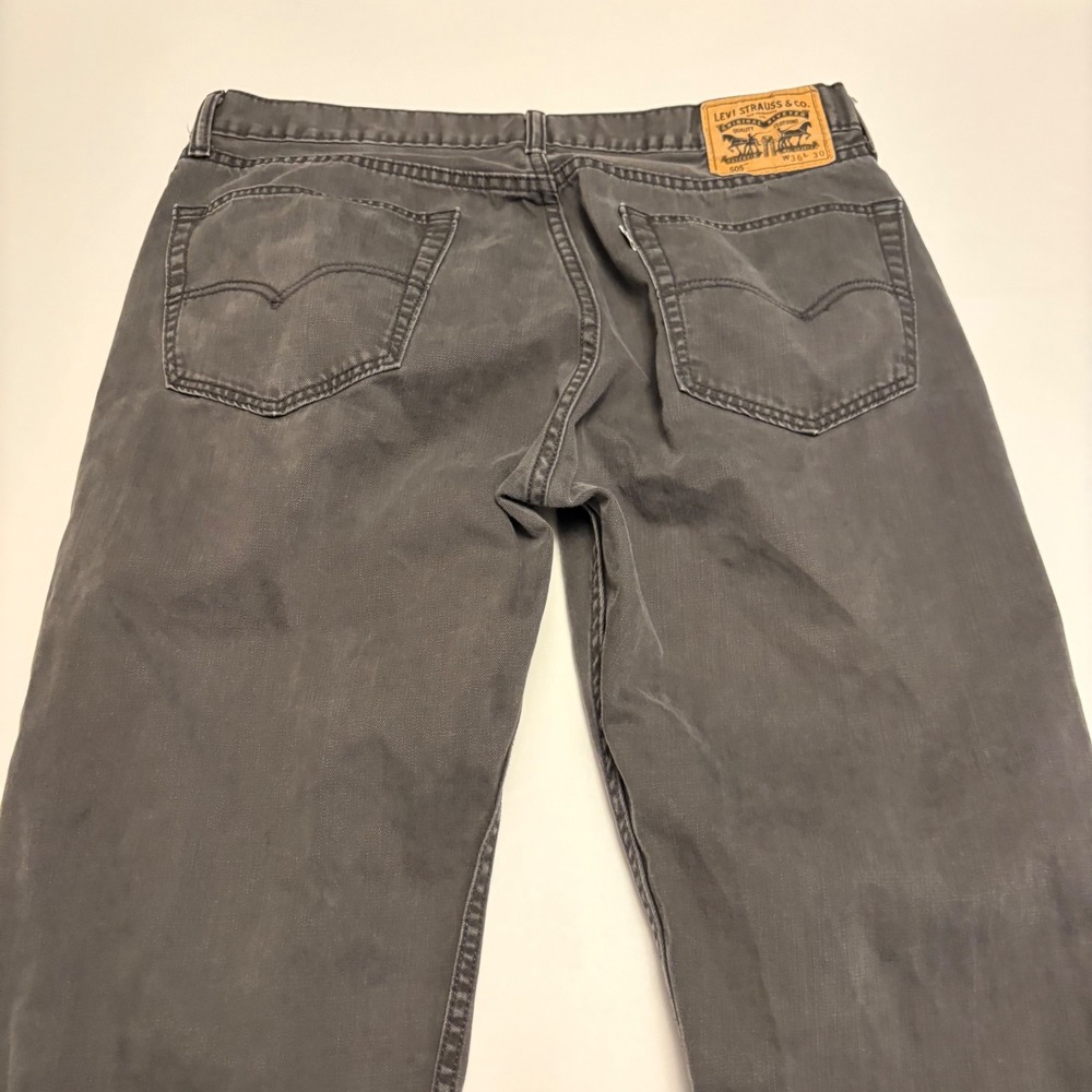 Levi Strauss 505 Regular Fit Jeans Mens W36 L30 Grey Straight Leg 00505-0718